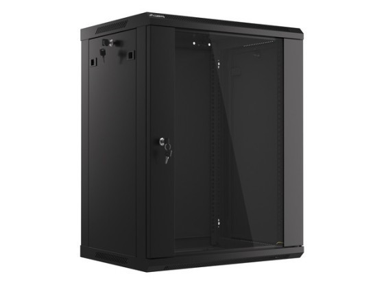 RACK CABINET 19" ΕΠΙΤΟΊΧΙΟ 15U/600X450 (FLAT PACK) ΜΕ ΓΥΆΛΙΝΗ ΠΌΡΤΑ ΜΑΎΡΟ LANBERG V2