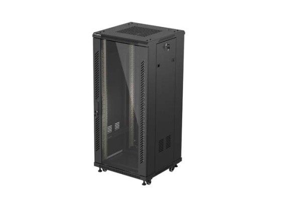 ΝΤΟΥΛΆΠΙ RACK 19" ΕΛΕΎΘΕΡΟ 27U/600X600 (ΕΠΊΠΕΔΗ ΣΥΣΚΕΥΑΣΊΑ) ΜΕ ΓΥΆΛΙΝΗ ΠΌΡΤΑ ΜΑΎΡΟ LANBERG