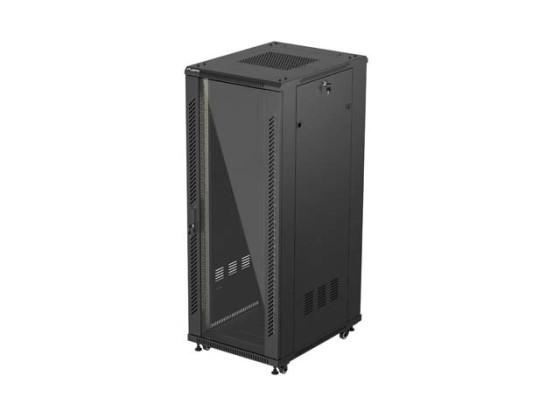 ΝΤΟΥΛΆΠΙ RACK 19" ΕΛΕΎΘΕΡΟ 32U/600X800 (ΕΠΊΠΕΔΗ ΣΥΣΚΕΥΑΣΊΑ) ΜΕ ΓΥΆΛΙΝΗ ΠΌΡΤΑ ΜΑΎΡΟ LANBERG