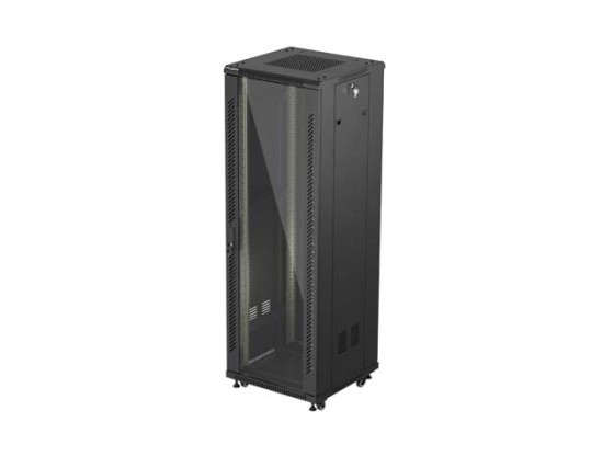 ΝΤΟΥΛΆΠΙ RACK 19" ΕΛΕΎΘΕΡΟ 37U/600X600 (ΕΠΊΠΕΔΗ ΣΥΣΚΕΥΑΣΊΑ) ΜΕ ΓΥΆΛΙΝΗ ΠΌΡΤΑ ΜΑΎΡΟ LANBERG