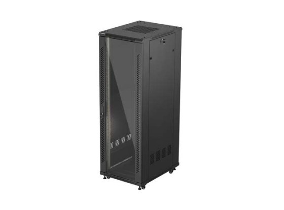ΝΤΟΥΛΆΠΙ RACK 19" ΕΛΕΎΘΕΡΟ 37U/600X800 (ΕΠΊΠΕΔΗ ΣΥΣΚΕΥΑΣΊΑ) ΜΕ ΓΥΆΛΙΝΗ ΠΌΡΤΑ ΜΑΎΡΟ LANBERG