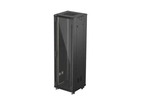 ΝΤΟΥΛΆΠΙ RACK 19" ΕΛΕΎΘΕΡΟ 42U/600X600 (ΕΠΊΠΕΔΗ ΣΥΣΚΕΥΑΣΊΑ) ΜΕ ΓΥΆΛΙΝΗ ΠΌΡΤΑ ΜΑΎΡΟ LANBERG