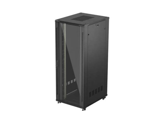 ΝΤΟΥΛΆΠΙ RACK 19" ΕΛΕΎΘΕΡΟ 42U/800X1000 (ΕΠΊΠΕΔΗ ΣΥΣΚΕΥΑΣΊΑ) ΜΕ ΓΥΆΛΙΝΗ ΠΌΡΤΑ ΜΑΎΡΟ LANBERG