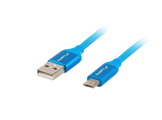 ΚΑΛΏΔΙΟ USB MICRO(M)-&gt;USB-A(M) 2.0 1.8M ΜΠΛΕ PREMIUM QC 3.0 LANBERG
