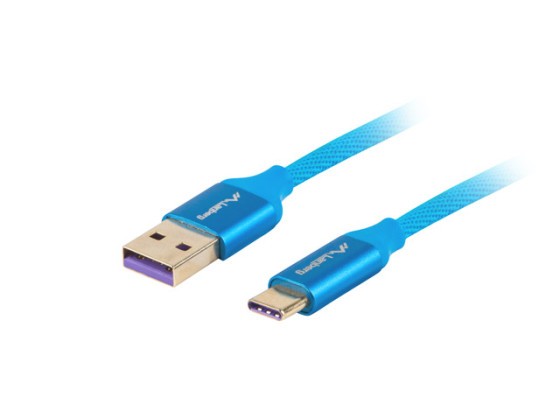 ΚΑΛΏΔΙΟ USB-C(M)-&gt;USB-A(M) 2.0 0.5M ΜΠΛΕ PREMIUM 5A LANBERG