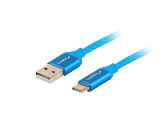 ΚΑΛΏΔΙΟ USB-C(M)-&gt;USB-A(M) 2.0 1M ΜΠΛΕ PREMIUM QC 3.0 LANBERG