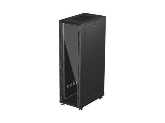 ΕΡΜΆΡΙΟ ΕΓΚΑΤΆΣΤΑΣΗΣ RACK 19" 42U 600X1000 ΜΑΎΡΗ ΓΥΆΛΙΝΗ ΠΌΡΤΑ LANBERG (ΕΠΊΠΕΔΗ ΣΥΣΚΕΥΑΣΊΑ)