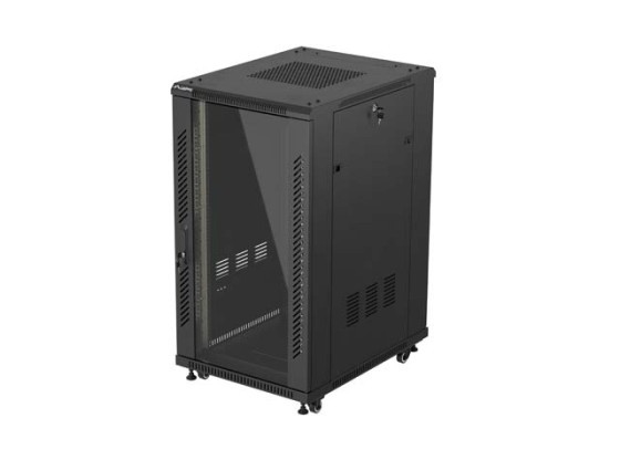 ΕΡΜΆΡΙΟ ΕΓΚΑΤΆΣΤΑΣΗΣ RACK 19" 22U 600X800 ΜΑΎΡΗ ΓΥΆΛΙΝΗ ΠΌΡΤΑ LANBERG (ΕΠΊΠΕΔΗ ΣΥΣΚΕΥΑΣΊΑ)