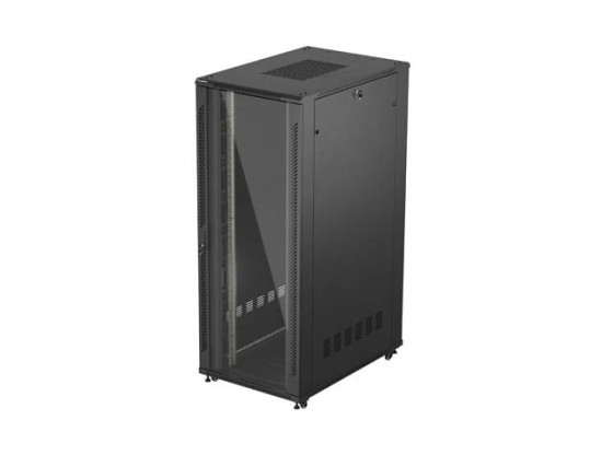 ΝΤΟΥΛΆΠΙ ΕΓΚΑΤΆΣΤΑΣΗΣ 19" 42U 800X1200 ΜΑΎΡΗ ΓΥΆΛΙΝΗ ΠΌΡΤΑ LANBERG (ΕΠΊΠΕΔΗ ΣΥΣΚΕΥΑΣΊΑ)