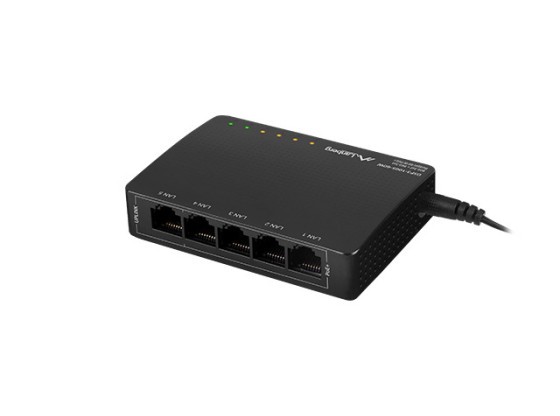 SWITCH LANBERG DSP3-1005-60W 5X 1GB POE+ (4 ΘΎΡΕΣ POE 30W/ΜΈΓΙΣΤΗ ΘΎΡΑ 60W) UNMANAGED DESKTOP