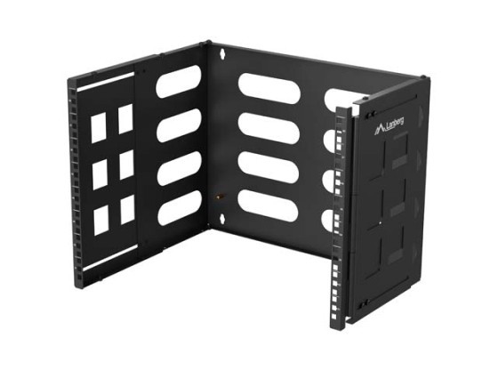 ΑΝΑΔΙΠΛΟΎΜΕΝΟ ΣΤΉΡΙΓΜΑ ΤΟΊΧΟΥ 19" 8U 497X400/240 ΜΑΎΡΟ LANBERG