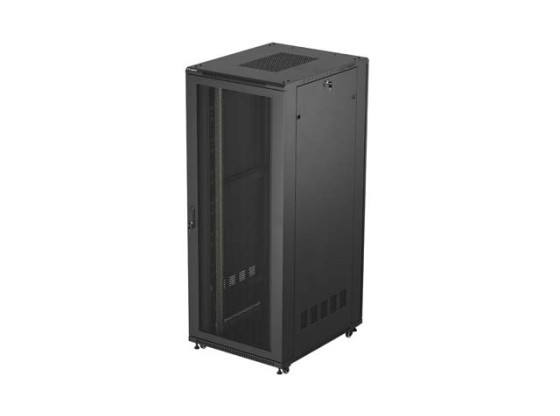 ΝΤΟΥΛΆΠΙ RACK 19" ΕΛΕΎΘΕΡΟ 42U/800X1000 (ΕΠΊΠΕΔΗ ΣΥΣΚΕΥΑΣΊΑ) ΜΕ ΠΌΡΤΑ ΜΕ ΠΛΈΓΜΑ ΜΑΎΡΟ LANBERG