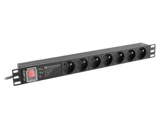 ΜΟΝΆΔΑ ΔΙΑΝΟΜΉΣ ΙΣΧΎΟΣ (PDU) PRO 19" LANBERG 1U 16A 2M 7X ΓΑΛΛΙΚΈΣ ΠΡΊΖΕΣ SPD-3MP ΜΑΎΡΟ