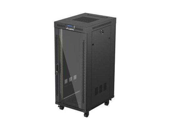 ΝΤΟΥΛΆΠΙ RACK 19" ΕΛΕΎΘΕΡΟ 27U/600X800 (ΕΠΊΠΕΔΗ ΣΥΣΚΕΥΑΣΊΑ) ΜΕ ΓΥΆΛΙΝΗ ΠΌΡΤΑ LCD ΜΑΎΡΟ LANBERG V2