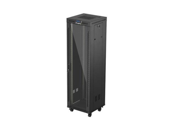 ΝΤΟΥΛΆΠΙ RACK 19" ΕΛΕΎΘΕΡΟ 42U/600X600 (ΕΠΊΠΕΔΗ ΣΥΣΚΕΥΑΣΊΑ) ΜΕ ΓΥΆΛΙΝΗ ΠΌΡΤΑ LCD ΜΑΎΡΟ LANBERG V2