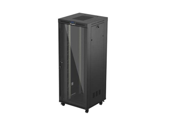 ΝΤΟΥΛΆΠΙ RACK 19" ΕΛΕΎΘΕΡΟ 42U/800X800 (ΕΠΊΠΕΔΗ ΣΥΣΚΕΥΑΣΊΑ) ΜΕ ΓΥΆΛΙΝΗ ΠΌΡΤΑ LCD ΜΑΎΡΟ LANBERG V2