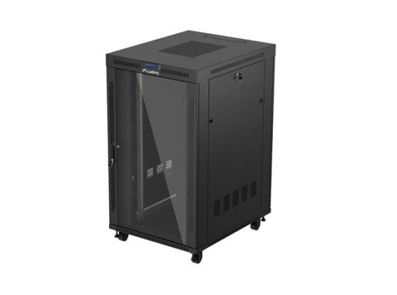 ΝΤΟΥΛΆΠΙ RACK 19" ΕΛΕΎΘΕΡΟ 27U/800X1000 (ΕΠΊΠΕΔΗ ΣΥΣΚΕΥΑΣΊΑ) ΜΕ ΓΥΆΛΙΝΗ ΠΌΡΤΑ LCD ΜΑΎΡΟ LANBERG V2