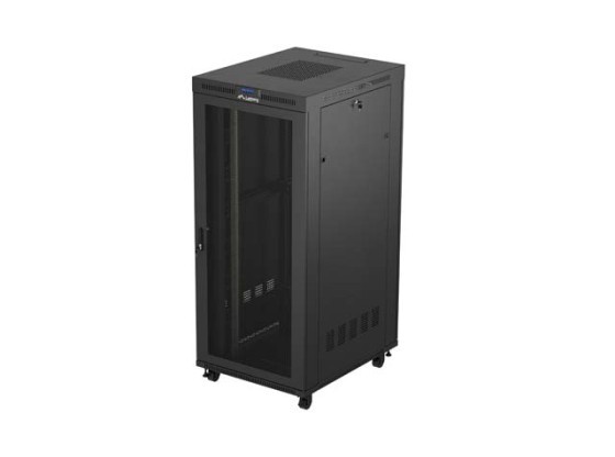 ΝΤΟΥΛΆΠΙ RACK 19" ΕΛΕΎΘΕΡΟ 37U/800X1000 (ΕΠΊΠΕΔΗ ΣΥΣΚΕΥΑΣΊΑ) ΜΑΎΡΟ ΜΕ ΓΥΆΛΙΝΗ ΠΌΡΤΑ LCD LANBERG V2