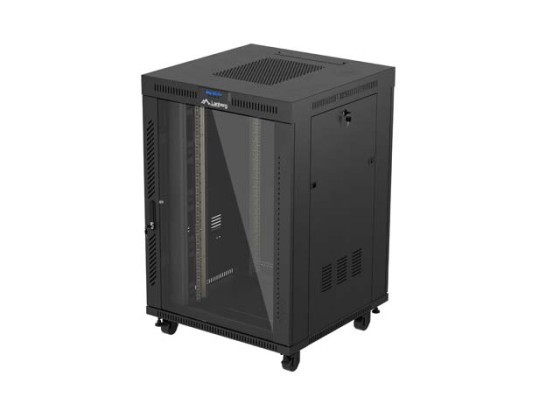 ΝΤΟΥΛΆΠΙ RACK 19" ΕΛΕΎΘΕΡΟ 22U/800X800 (ΕΠΊΠΕΔΗ ΣΥΣΚΕΥΑΣΊΑ) ΜΕ ΓΥΆΛΙΝΗ ΠΌΡΤΑ LCD ΜΑΎΡΟ LANBERG V2
