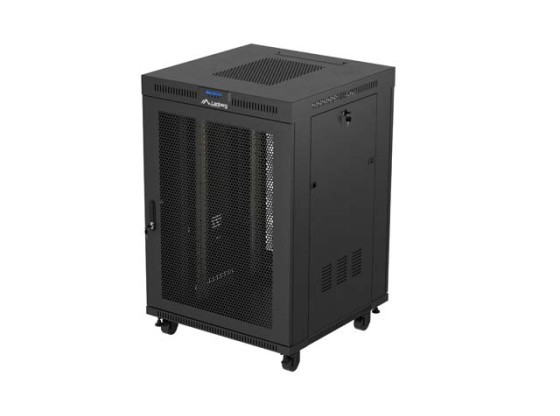 ΝΤΟΥΛΆΠΙ RACK 19" ΕΛΕΎΘΕΡΟ 22U/800X800 (ΕΠΊΠΕΔΗ ΣΥΣΚΕΥΑΣΊΑ) ΜΑΎΡΟ ΜΕ ΓΥΆΛΙΝΗ ΠΌΡΤΑ LCD LANBERG V2