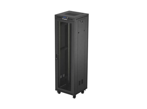 ΝΤΟΥΛΆΠΙ RACK 19" ΕΛΕΎΘΕΡΟ 42U/600X600 (ΕΠΊΠΕΔΗ ΣΥΣΚΕΥΑΣΊΑ) ΜΕ ΠΌΡΤΑ ΜΕ ΠΛΈΓΜΑ LCD ΜΑΎΡΟ LANBERG V2