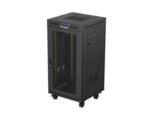 ΝΤΟΥΛΆΠΙ RACK 19" ΕΛΕΎΘΕΡΟ 22U/600X600 (ΕΠΊΠΕΔΗ ΣΥΣΚΕΥΑΣΊΑ) ΜΕ ΠΌΡΤΑ ΜΕ ΠΛΈΓΜΑ LCD ΜΑΎΡΟ LANBERG V2