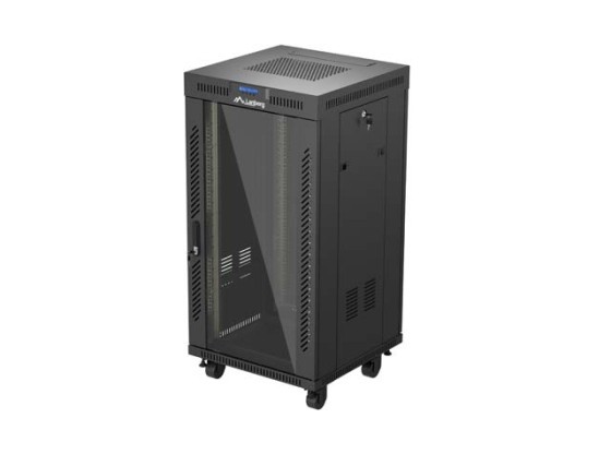 RACK ΕΓΚΑΤΆΣΤΑΣΗΣ 19" 22U 600X600 ΜΑΎΡΟ LANBERG ΓΥΆΛΙΝΗ ΠΌΡΤΑ (ΕΠΊΠΕΔΗ ΣΥΣΚΕΥΑΣΊΑ) V2