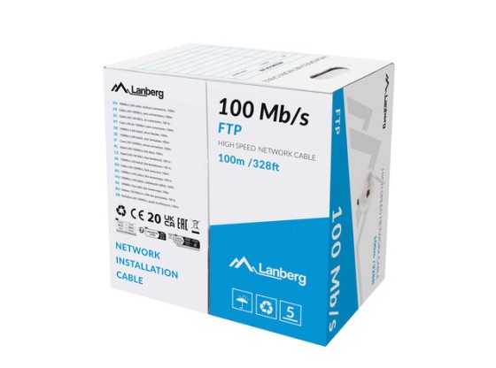 ΚΑΛΏΔΙΟ LAN FTP 100MB/S 100M ΚΑΛΏΔΙΟ CCA ΓΚΡΙ LANBERG
