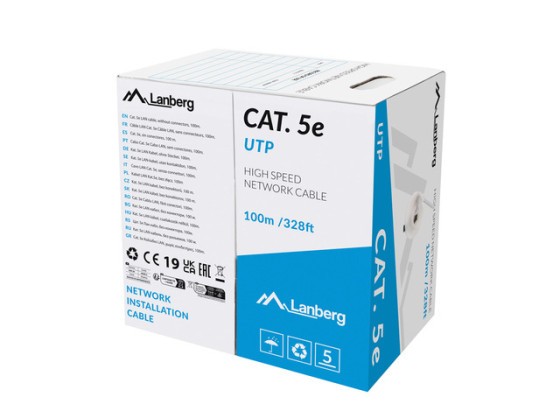LAN UTP CAT.5E 100M CU ΚΑΛΏΔΙΟ ΓΚΡΙ FLUKE ΠΕΡΆΣΕΙ LANBERG