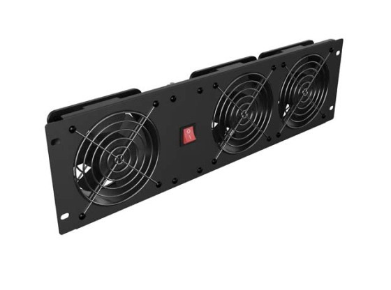ΚΑΤΑΚΌΡΥΦΟ ΠΆΝΕΛ ΕΞΑΕΡΙΣΜΟΎ 19" 3U ΓΙΑ RACK ΤΡΕΙΣ ΑΝΕΜΙΣΤΉΡΕΣ 230V ΜΑΎΡΟ LANBERG