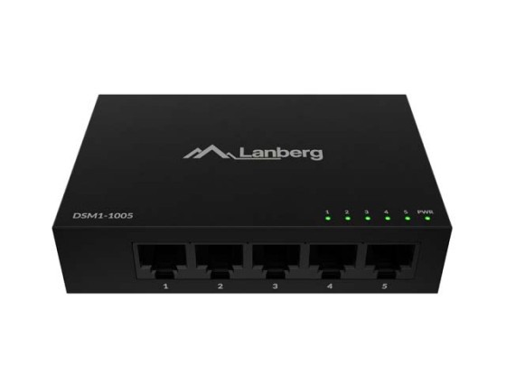 LANBERG SWITCH DSM1-1005 5X 1GB/S UNMANAGED GIGABIT ETHERNET DESKTOP 12V (ΜΕΤΑΛΛΙΚΌ ΠΕΡΊΒΛΗΜΑ)