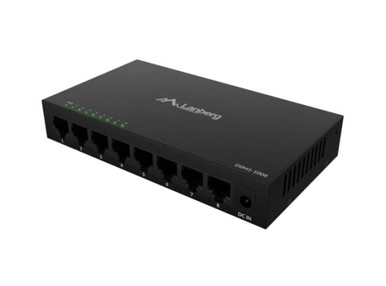 LANBERG SWITCH DSM1-1008 8X 1GB/S UNMANAGED GIGABIT ETHERNET DESKTOP 12V (ΜΕΤΑΛΛΙΚΌ ΠΕΡΊΒΛΗΜΑ)