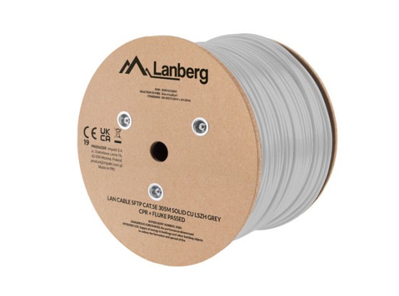 ΚΑΛΏΔΙΟ LAN CAT.5E SFTP 305M SOLID CU LSZH GREY CPR + FLUKE PASSED LANBERG