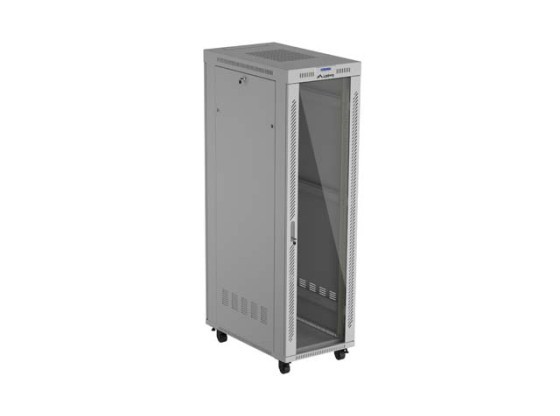 Ντουλάπι ράφι 19", ελεύθερης τοποθέτησης, 42U/600X1000 (σε πακέτο προς συναρμολόγηση) με γυάλινη πόρτα, LCD, γκρι, LANBERG