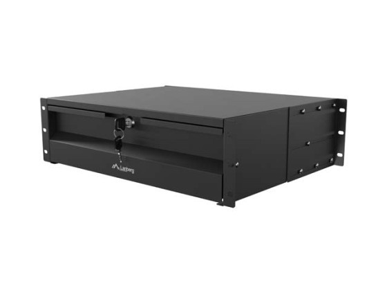 Συρτάρι 19" 3U/483x360 mm, μέγιστη χωρητικότητα φορτίου έως 90 kg, συναρμολόγηση σε 4 σημεία, μαύρο, LANBERG