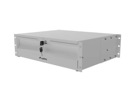 Συρτάρι 19" 3U/483x360 mm, μέγιστη χωρητικότητα φόρτωσης έως 90 kg, συναρμολόγηση σε 4 σημεία, γκρι, LANBERG