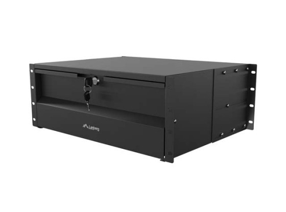 Συρτάρι 19" 4U/483x360 mm, μέγιστη χωρητικότητα φόρτωσης έως 90 kg, συναρμολόγηση σε 4 σημεία, μαύρο, LANBERG
