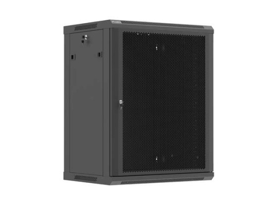 Ντουλάπι ραφιών 19", επιτοίχιο, 15U/600x450 (σε πακέτο προς συναρμολόγηση) με διάτρητη πόρτα, μαύρο, LANBERG