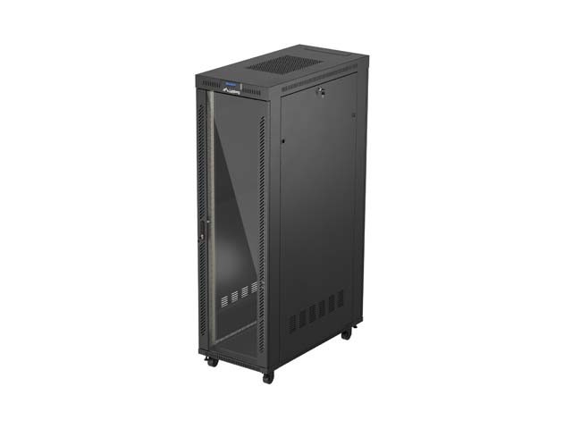 RACK ΕΓΚΑΤΆΣΤΑΣΗΣ 19" 42U 600X1200 ΜΑΎΡΗ ΓΥΆΛΙΝΗ ΠΌΡΤΑ LCD LANBERG (ΕΠΊΠΕΔΗ ΣΥΣΚΕΥΑΣΊΑ) V2